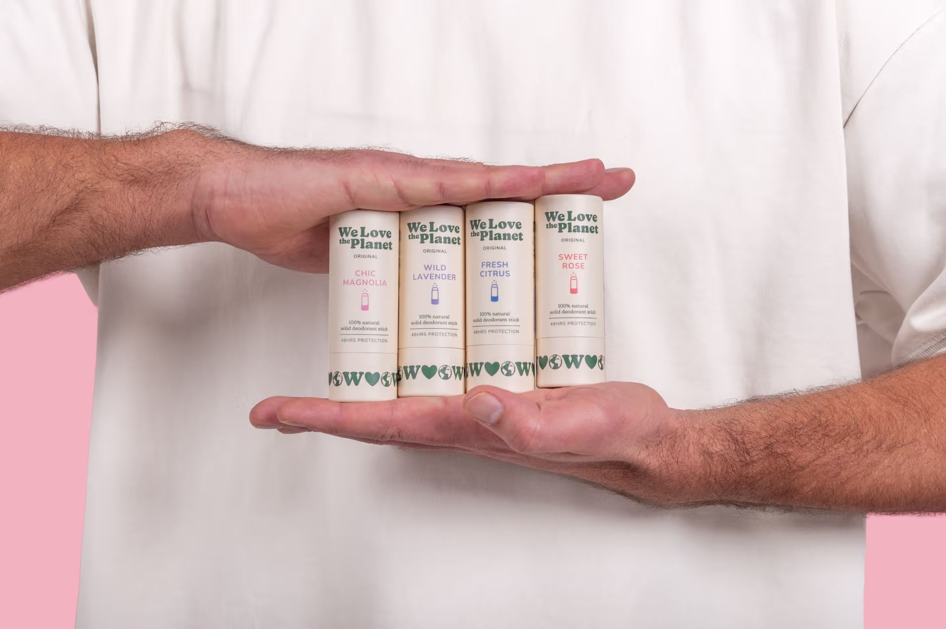 Vier WLTP-deodorantsticks